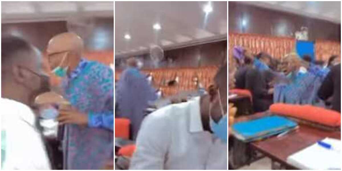 Drama in class as lecturer removes his cap, goes on knees to worship God in video