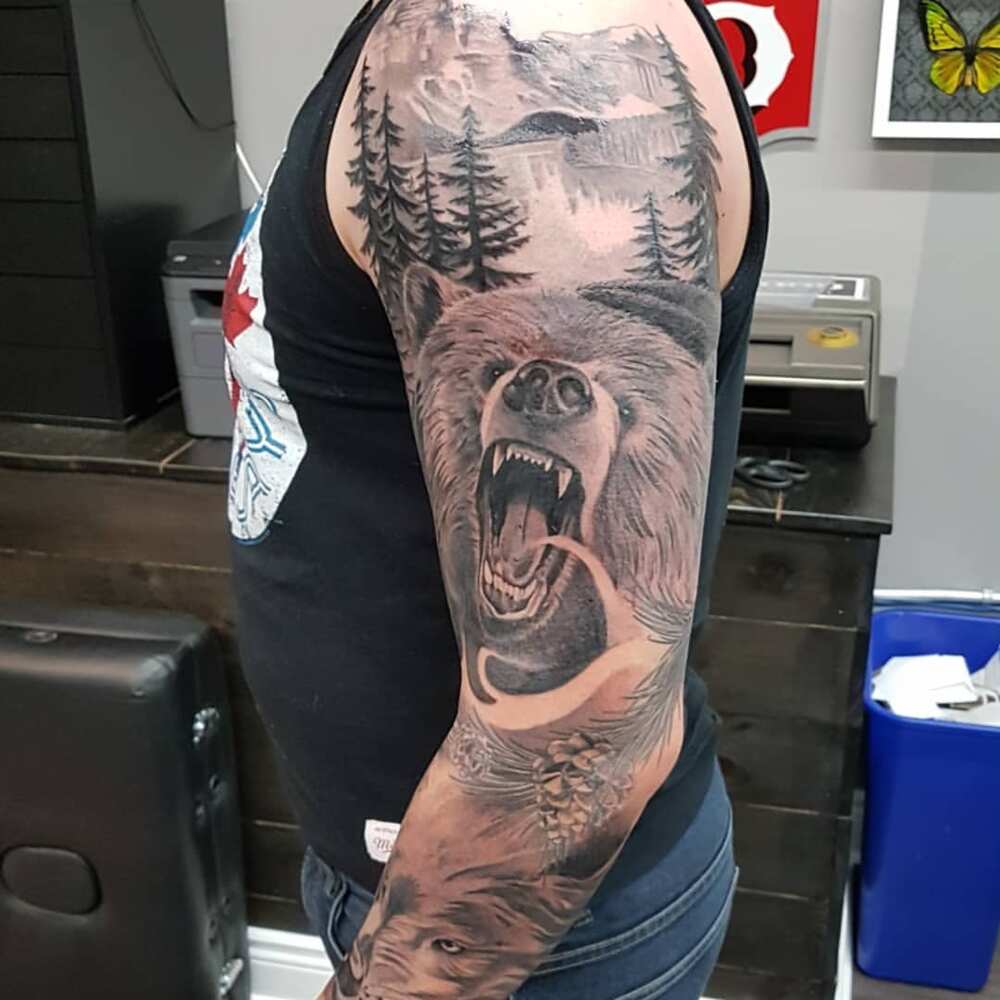 Good start to a blackout style forearm - The Enemy Tattoo