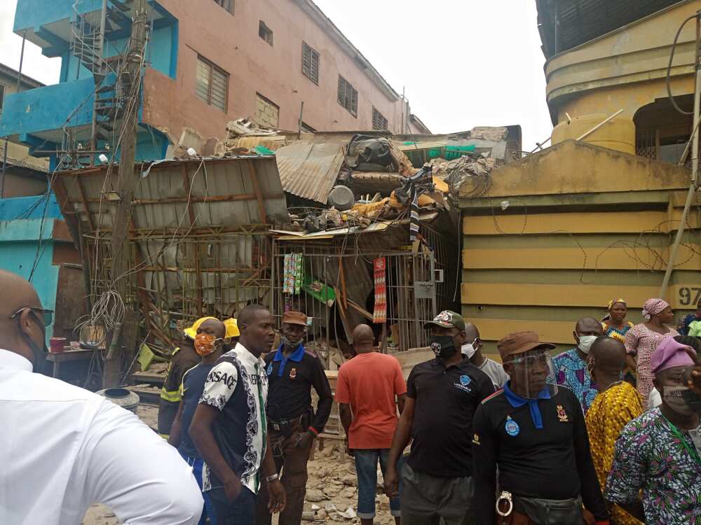 Panic as three-storey building collapses in Lagos