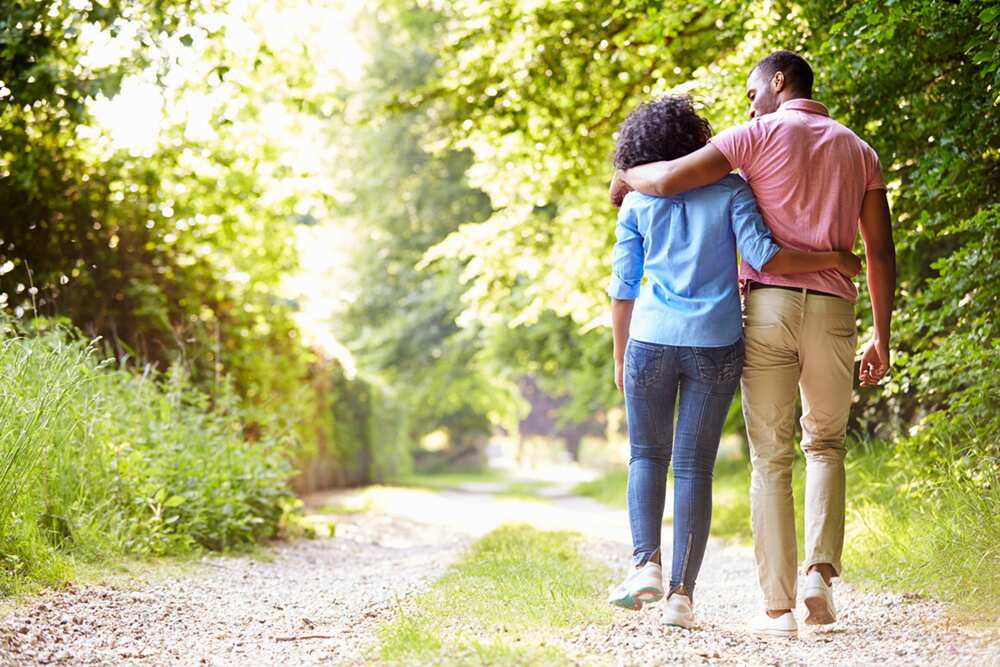 Couple walking together