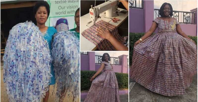 Recycling wastes in Nigeria/beautiful gown made from nylons.