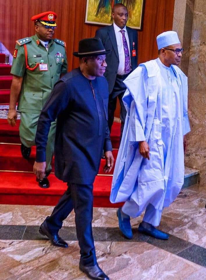 Buhari holds closed-door meeting with Jonathan in Abuja