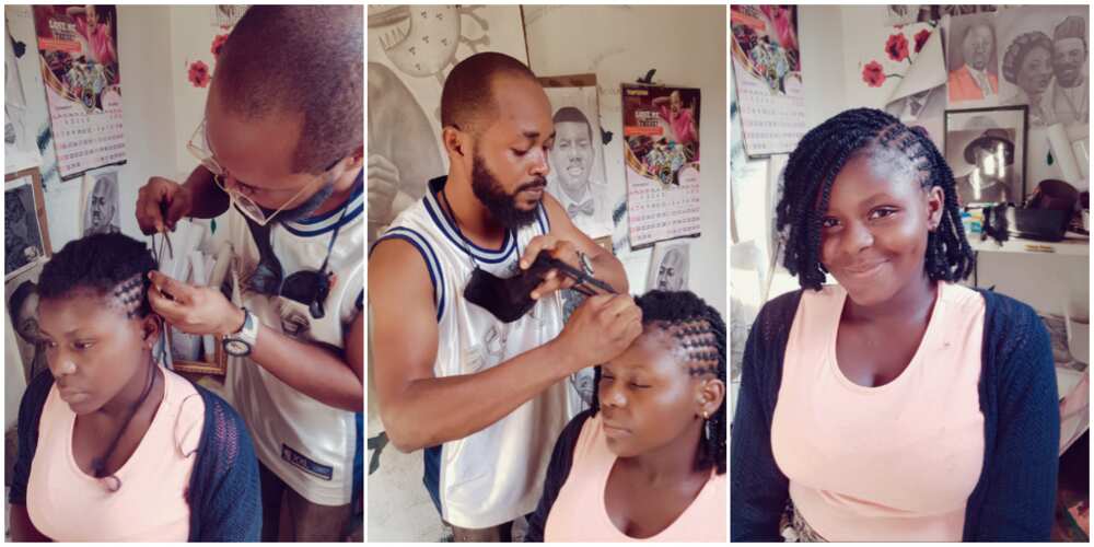 Man shows off his handiwork as a hair stylist without shame, shares photos, ladies ask for his location
