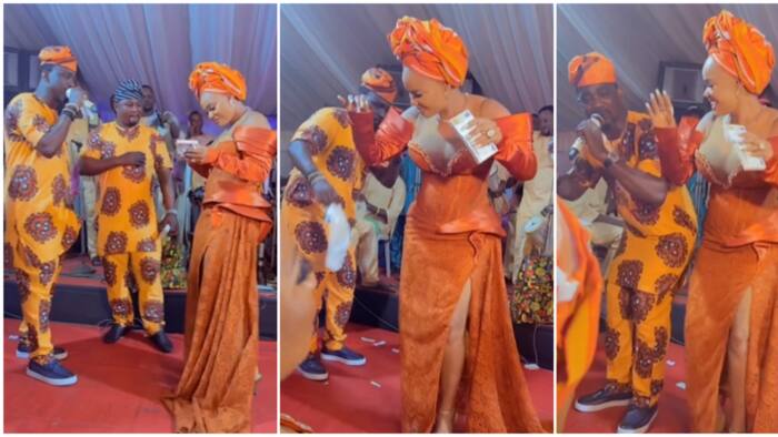 "Iyawo Igbo": Pasuma switches to Igbo music, dance as Iyabo Ojo rains cash on him at 'owambe', video drops