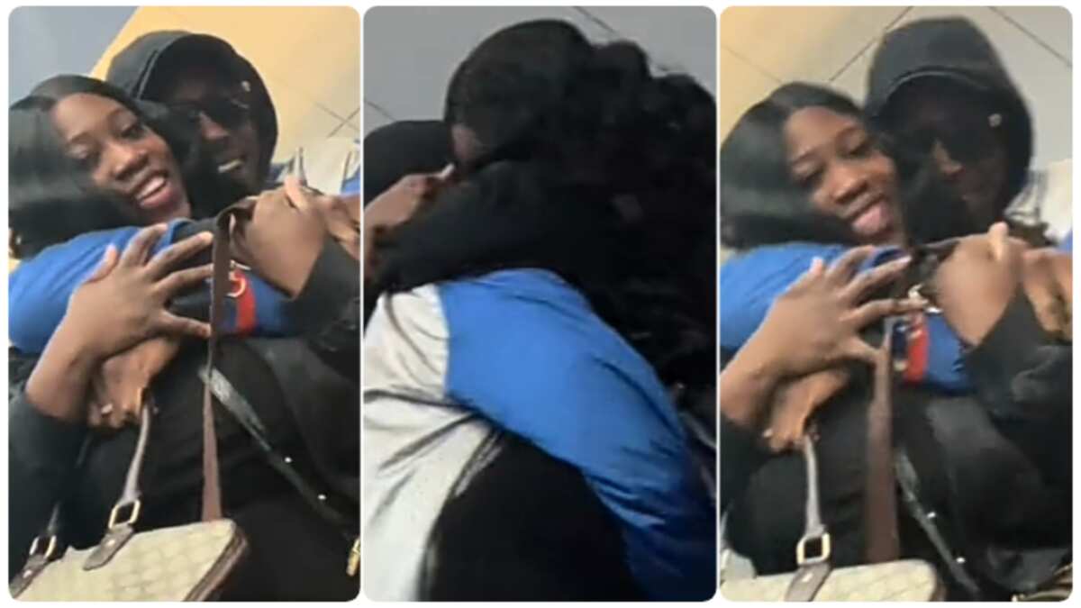 “I just need true love”: Nigerian lady welcomes her lover to the US, they embrace emotionally