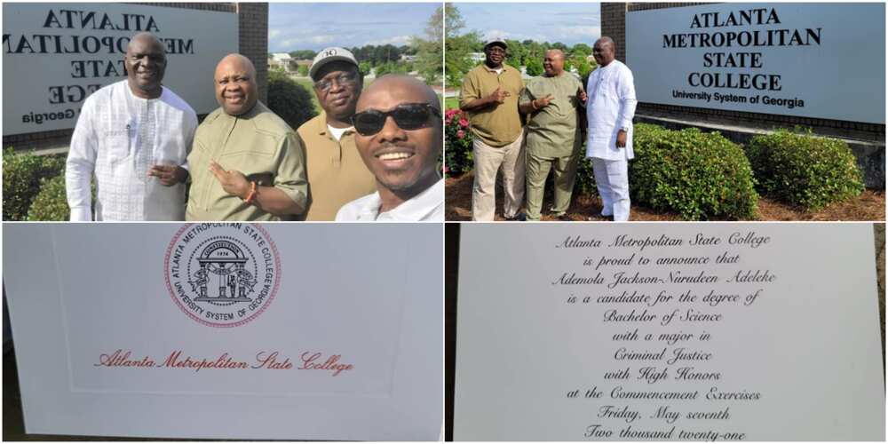 Davido's Uncle Senator Adeleke Returns to School, Bags Degree in Top Course in US; Photos Cause Reactions