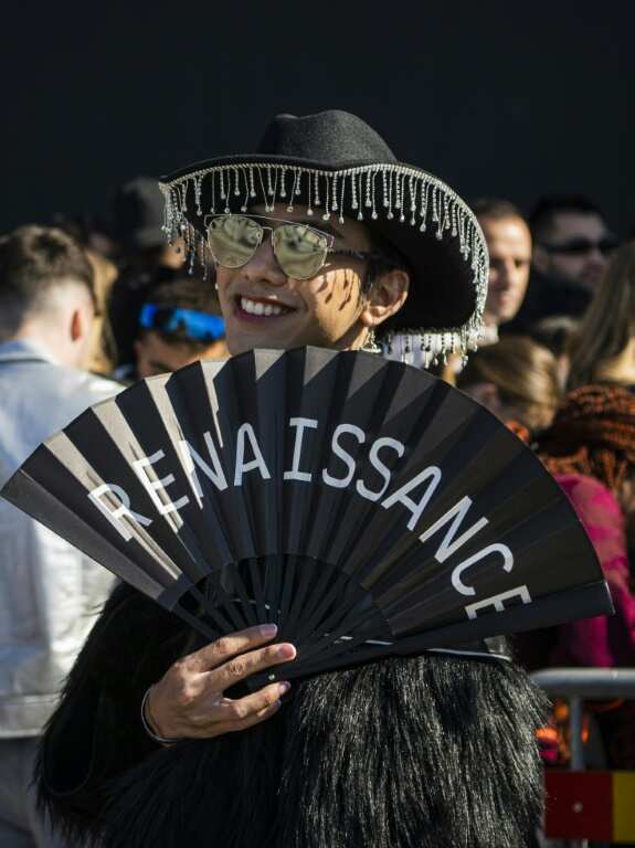 Fans of Beyonce queue to enter to watch her first show of her world tour, which was held in Sweden