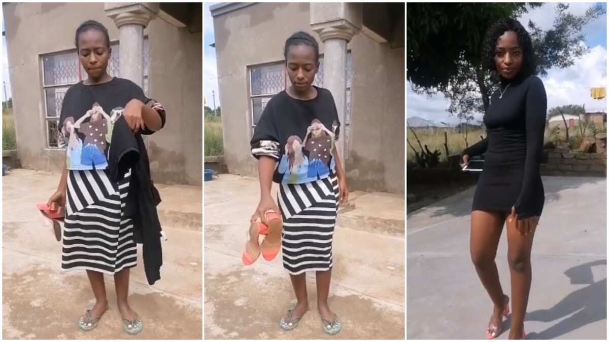 Lady joins Blaze's Sometimes song challenge, transforms to beautiful person after dropping heels on floor