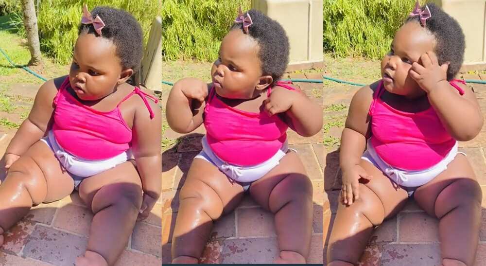 Photos of a plumpy baby girl who is becoming popular on TikTok.
