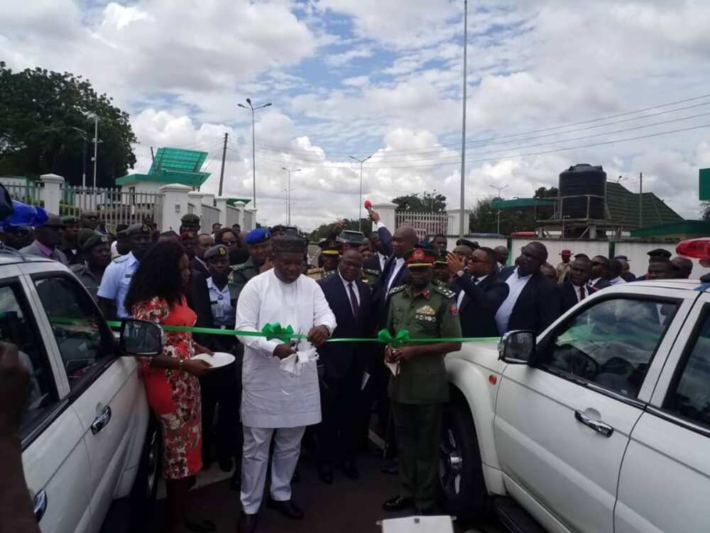Governor Ugwuanyi donates security vehicles to Army, Civil Defence, others