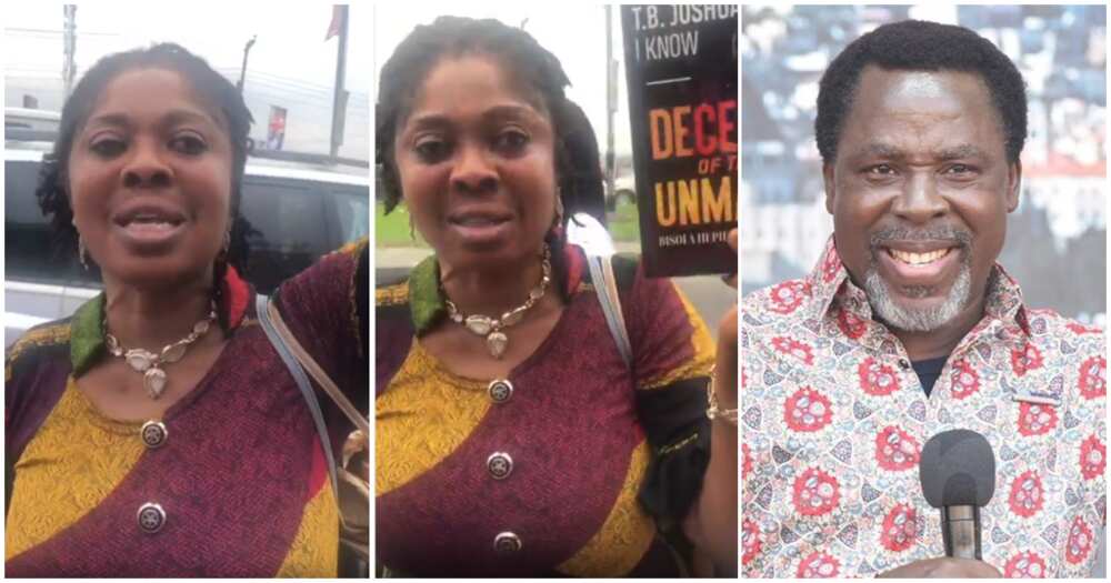 IstandWithBusola: Protester comes hard at Pastor T.B Joshua, alleges he molested her