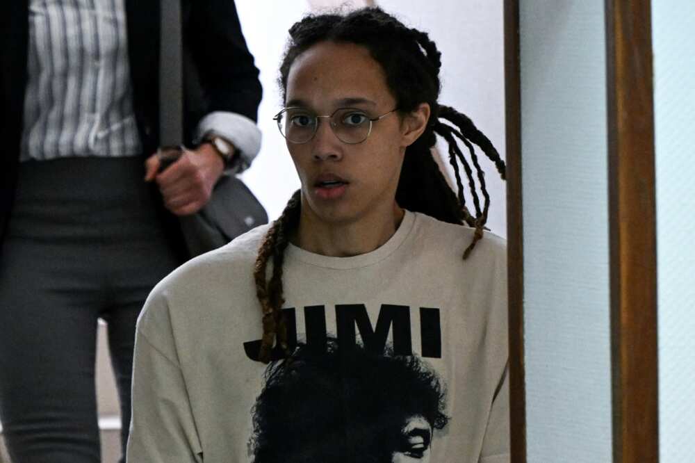 American basketball player Brittney Griner arrives in court in Khimki American basketball player Brittney Griner arrives in court in Khimki