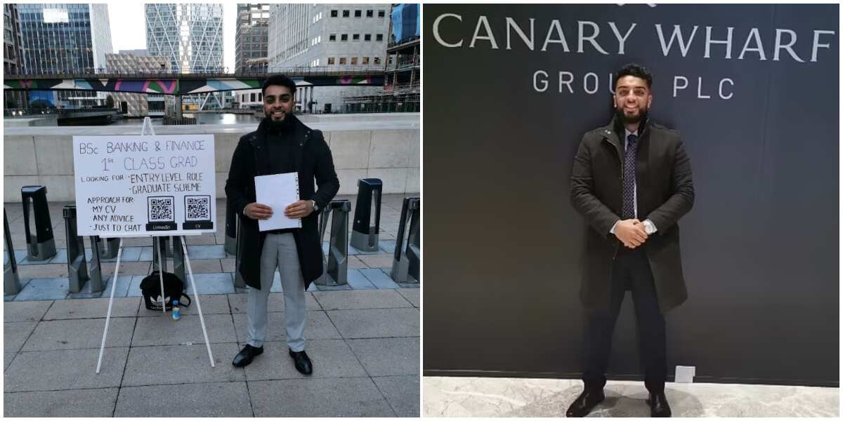 24-year-old first-class graduate who begged for work on street with a CV board gets dream job within 3 hours