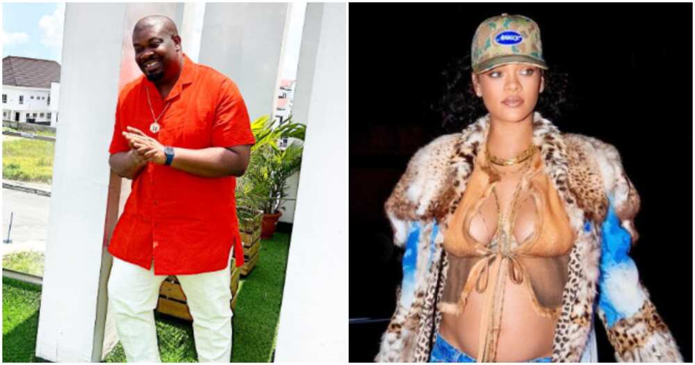 Photos of music executive Don Jazzy and Rihanna