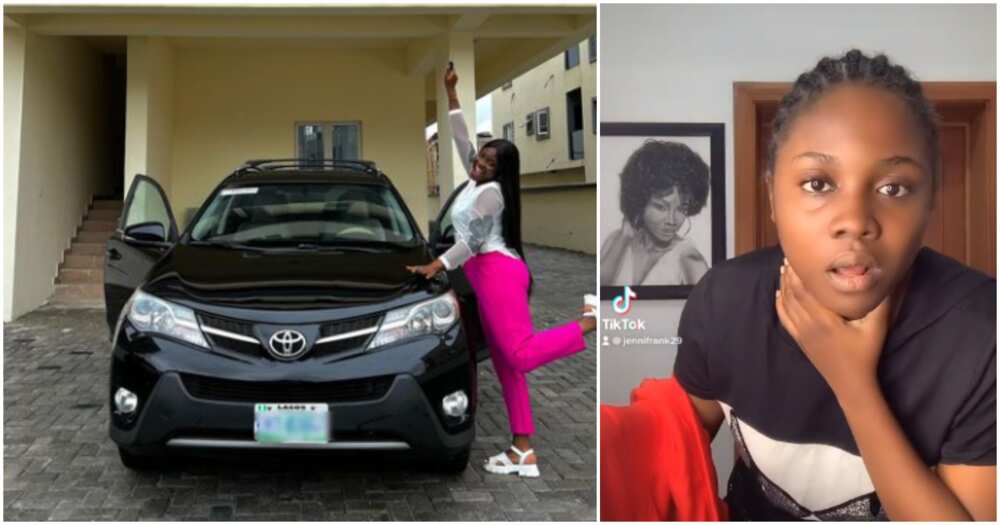 Nigerian TikToker Jenni Frank buys car.