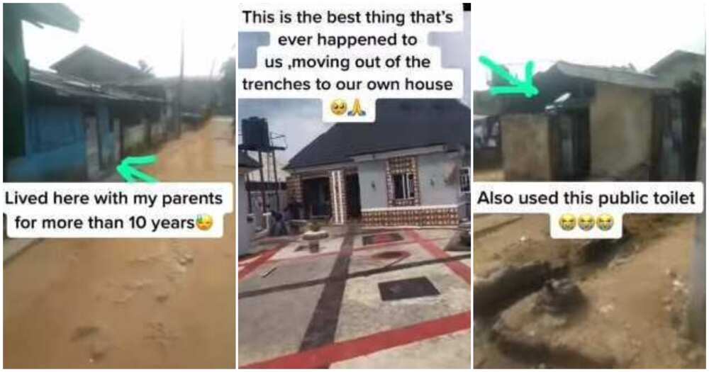 Reactions as Nigerian man moves family who lived in a shack for more than 10 years to a fine bungalow, video emerges