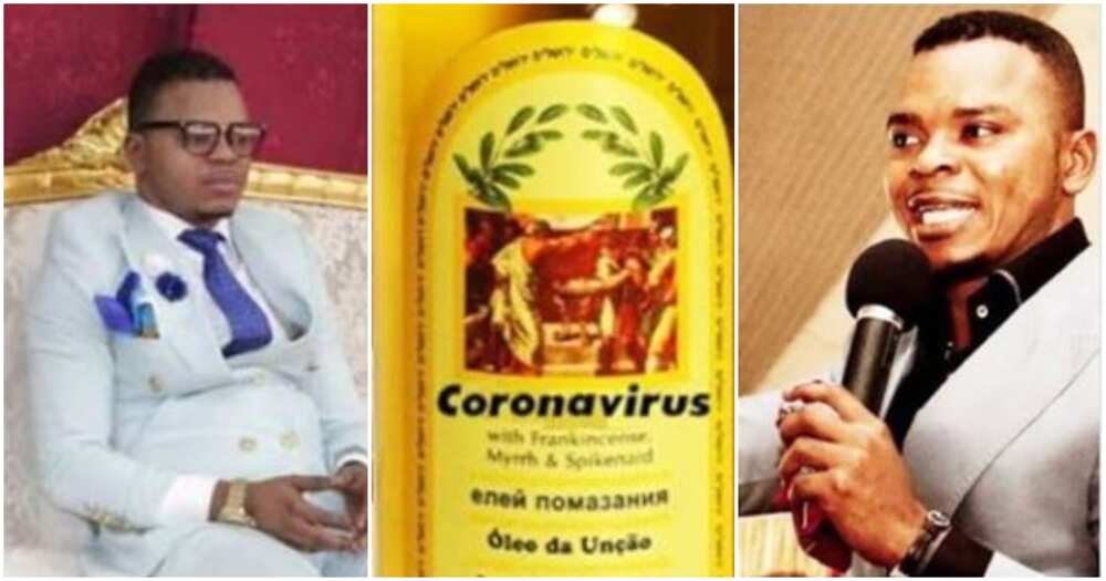 Da amincewar hukuma: Fasto yana sayar da wani ruwa mai a roba N13400, ya ce yana maganin 'Coronavirus'