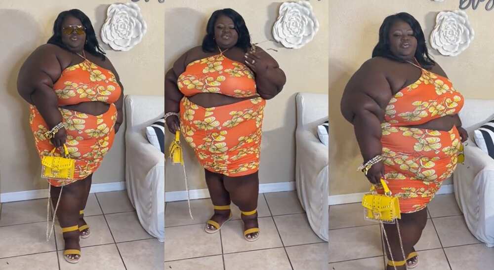 Photos of a plumpy lady flaunting her beauty on TikTok.