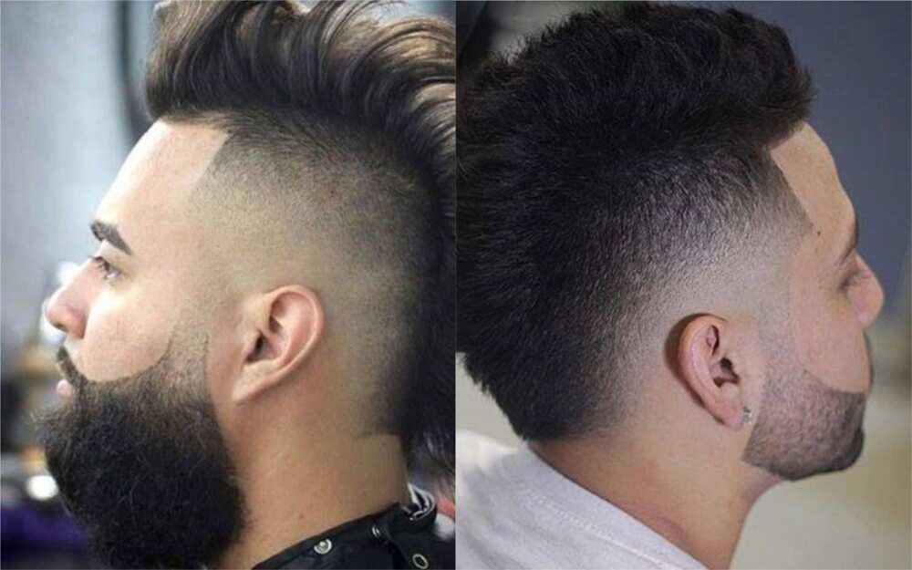 barber mohawk hair designs for men