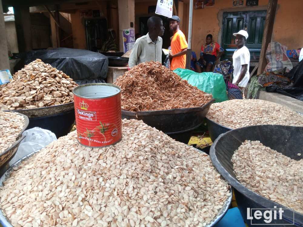 Egusi, Ogbono, crayfish, Lagos trader