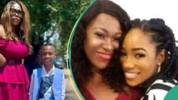 Moment Uche Jombo's son said he is jealous of seeing his mom hug her movie daughter on screen
