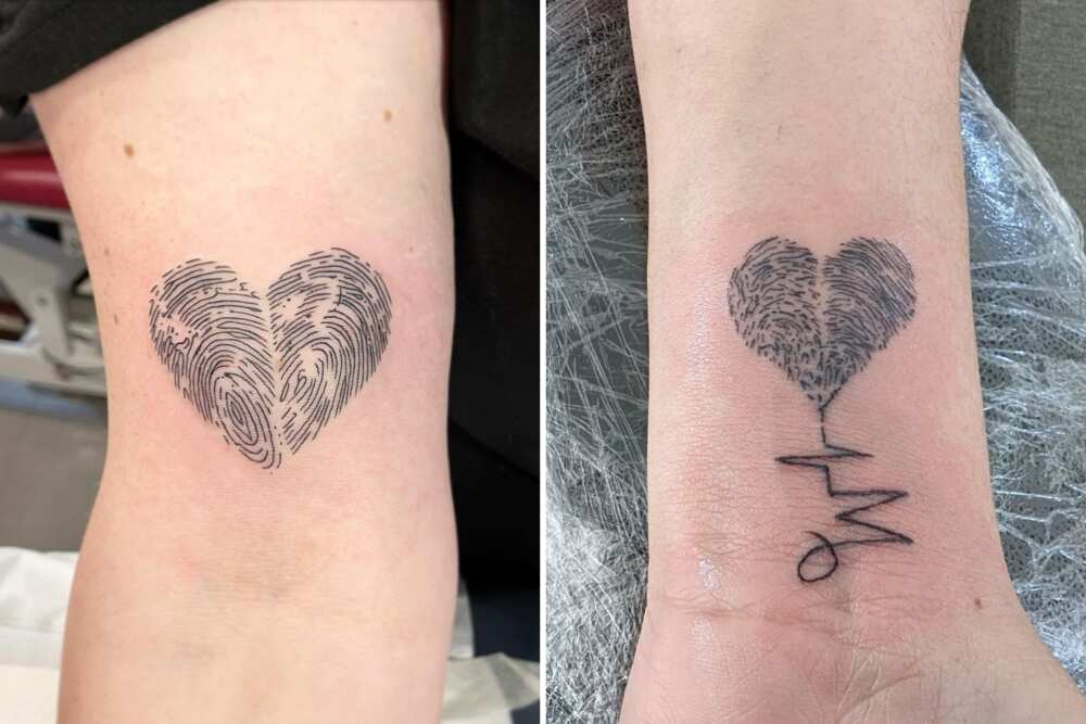 Mom and son matching tattoos