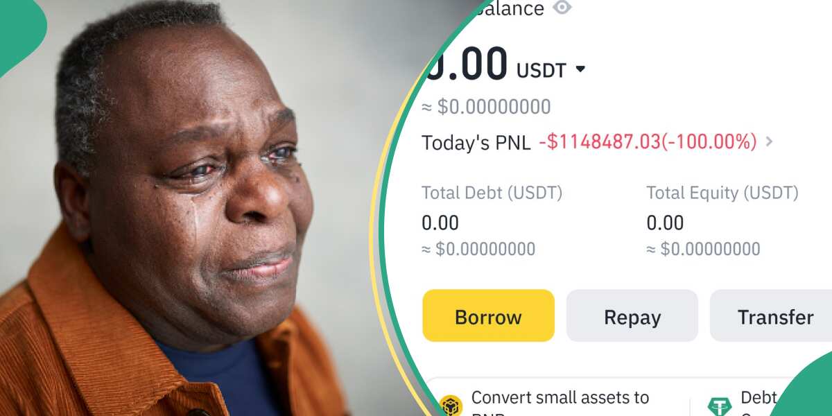 BTC crash: See photo evidence as man lost N1.3bn trading crypto on Binance