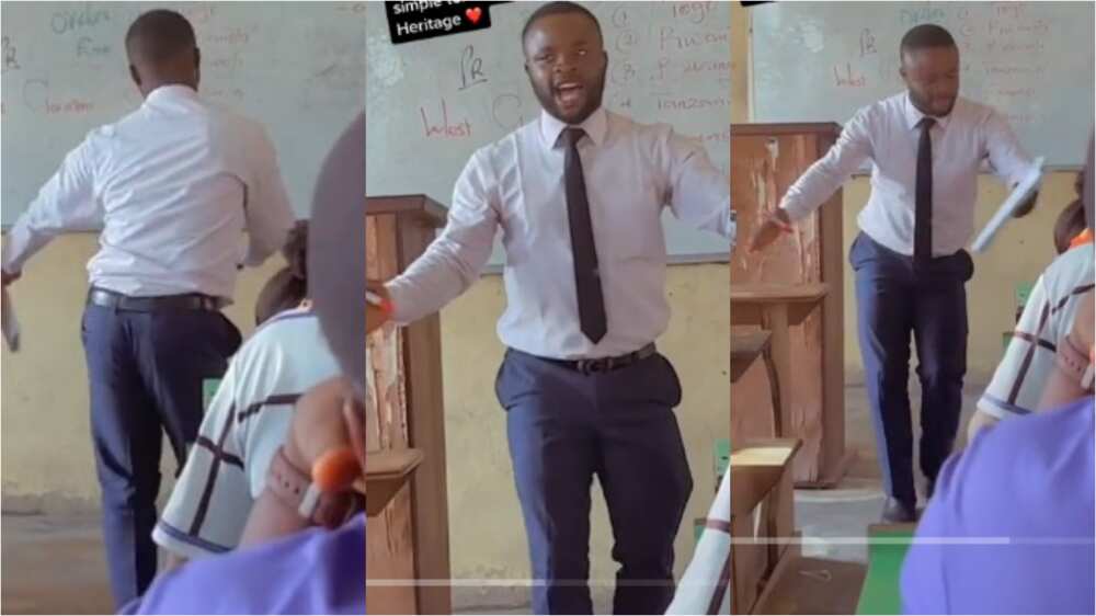 Nigeria lecturer dances in class