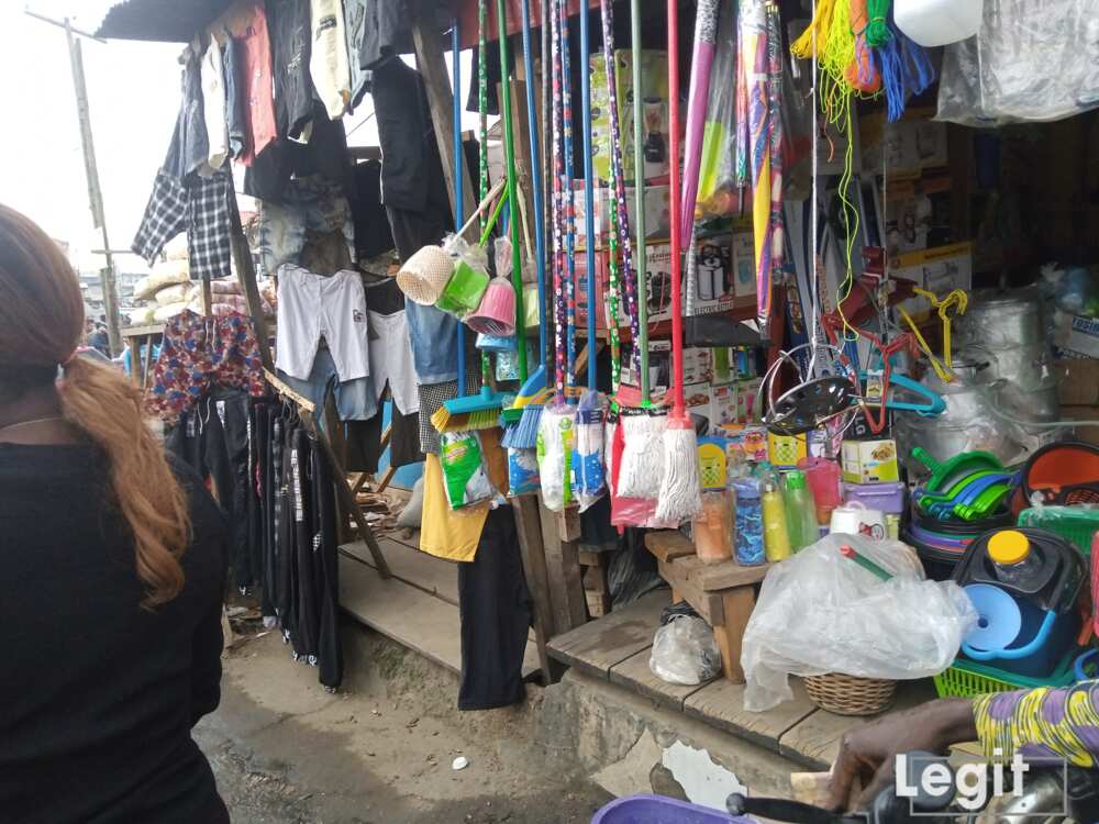 Cleaning items are essential pick at the market this rainy season. Photo credit: Esther Odili