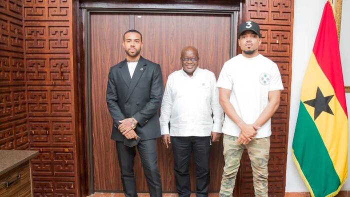 American stars Chance The Rapper and Vic Mensa meet Ghana's president Nana Akufo-Addo