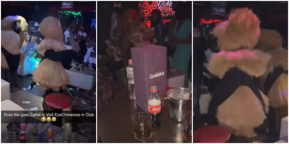 Masquerades spotted in viral video at nightclub dancing hard, Nigerians react