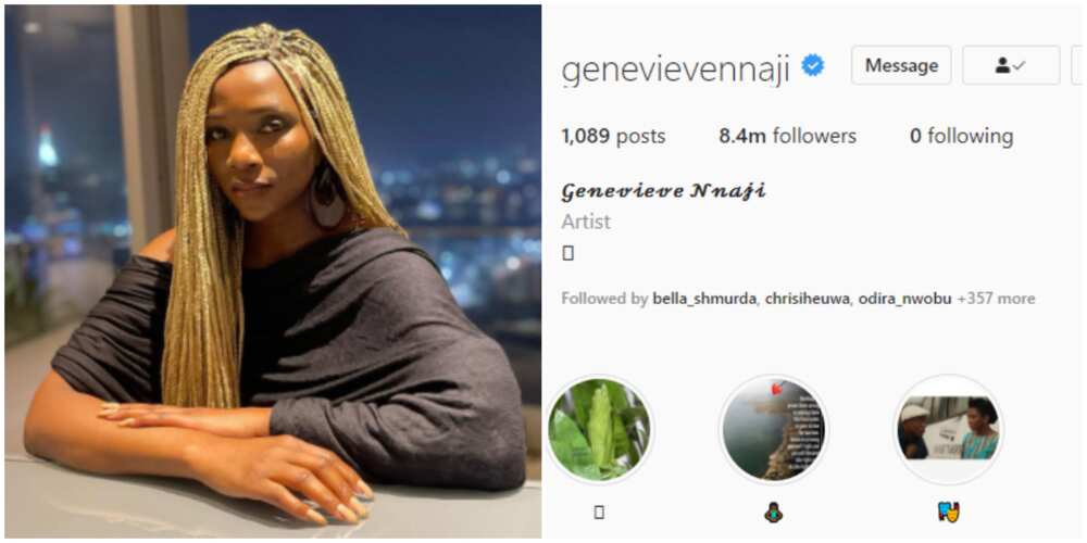 Nollywood's Genevieve Nnaji unfollows everyone on Instagram