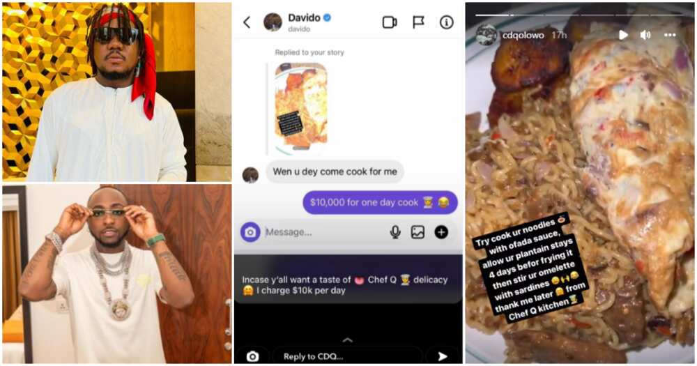 Rapper CDQ charges $10,000 to cook for Davido