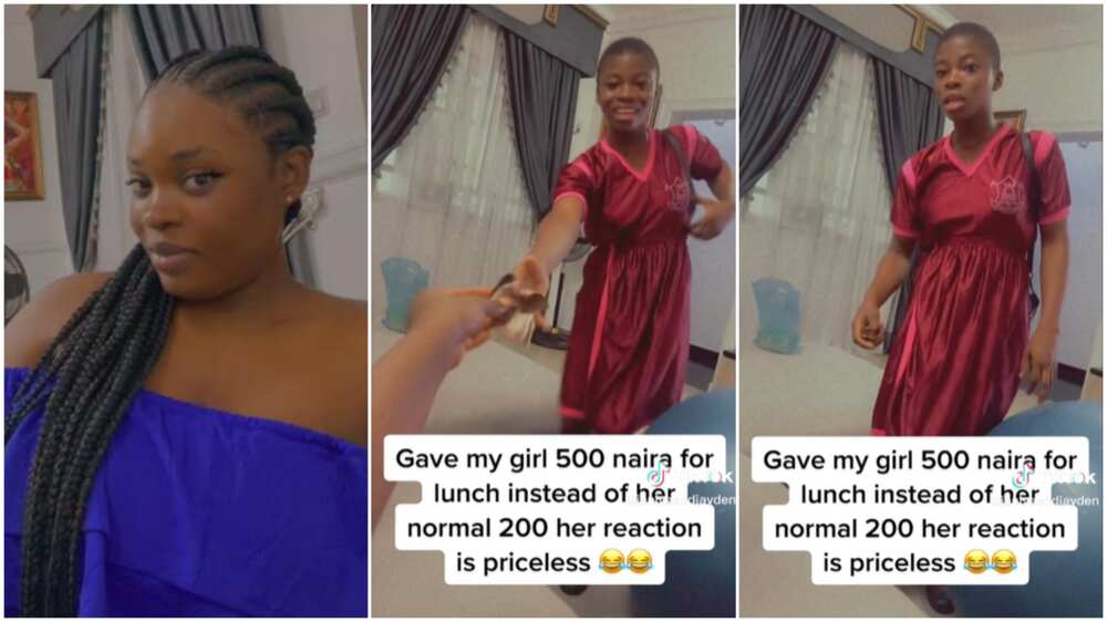 Showing pure kindness/house girl happy with N500. Showing pure kindness/house girl happy with N500.