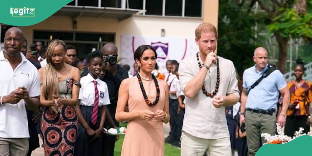 Prince Harry and Meghan Markle arrive in Nigeria.