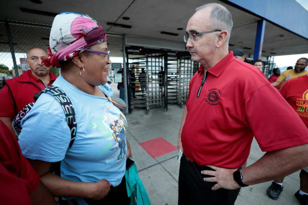 United Auto Workers President Shawn Fain (R) is feeling US labor's renewed strength ahead of contract negotiations United Auto Workers President Shawn Fain (R) is feeling US labor's renewed strength ahead of contract negotiations