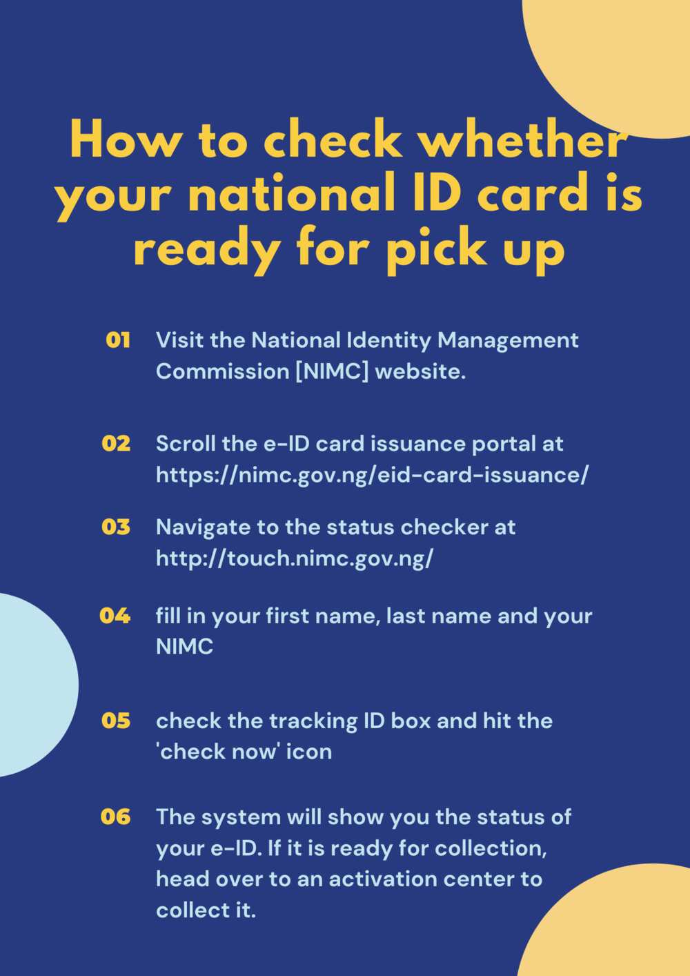 How to check if my national ID card is ready for pick up guide