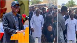 Election season: Video of Sanwo-Olu standing at church entrance to shake congregants sparks reactions