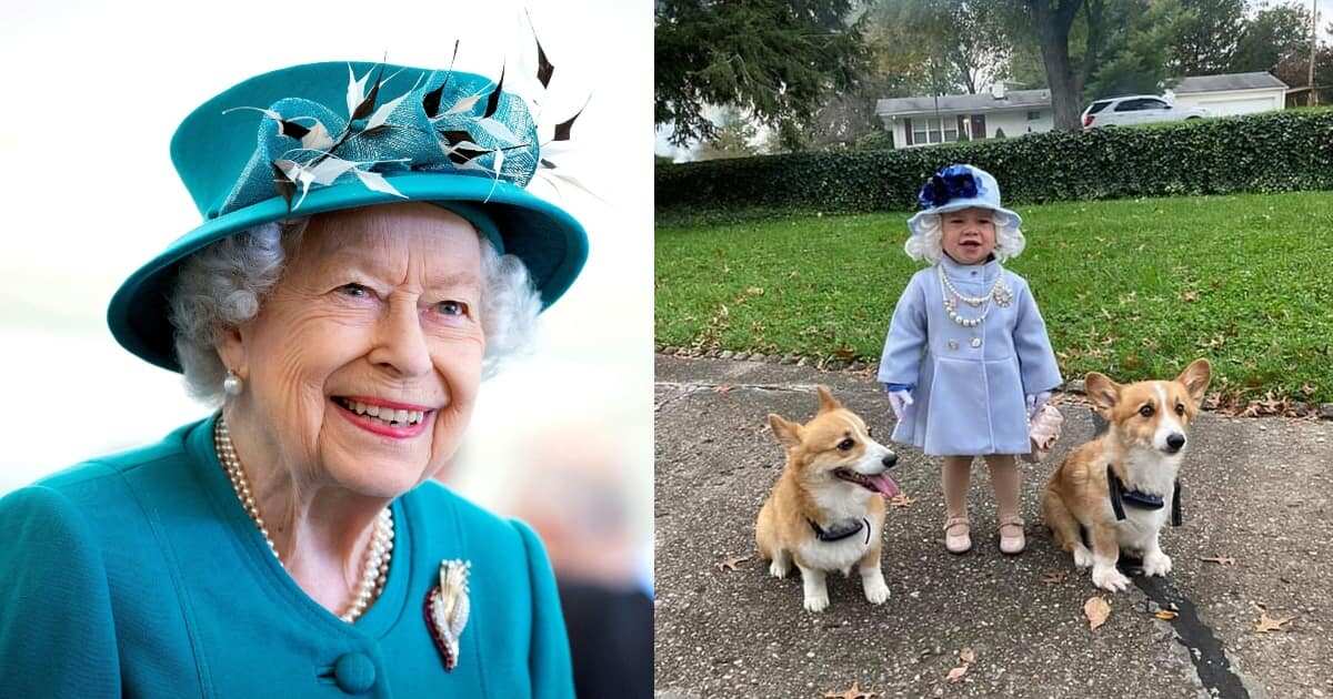 child dressed like queen elizabeth