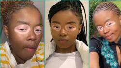 "It's not bleaching": Lady with shiny circle around her eyes flaunts unique beauty, video trends