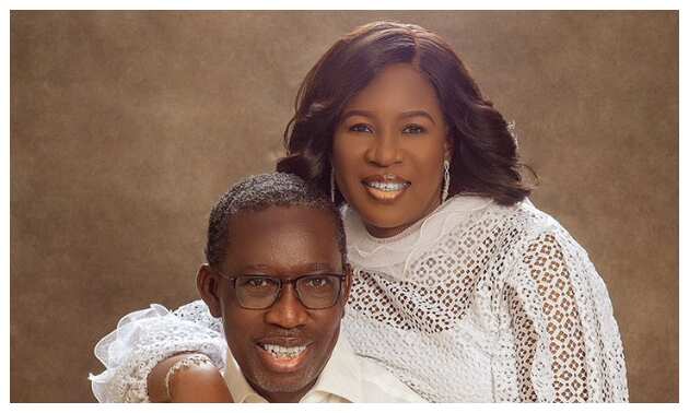 Nigerian Governor Gushes over Beautiful Wife at 60, Shares Adorable Photo