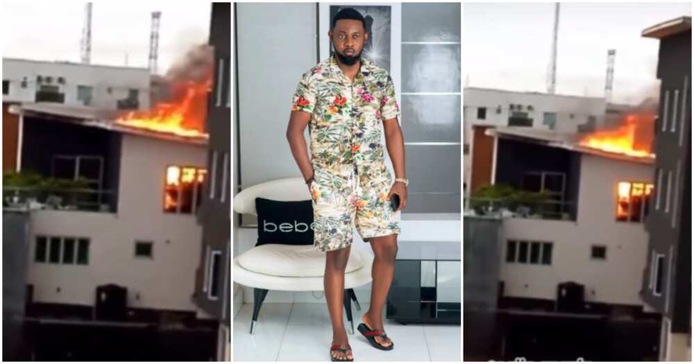 Photos of A.Y Makun's on fire