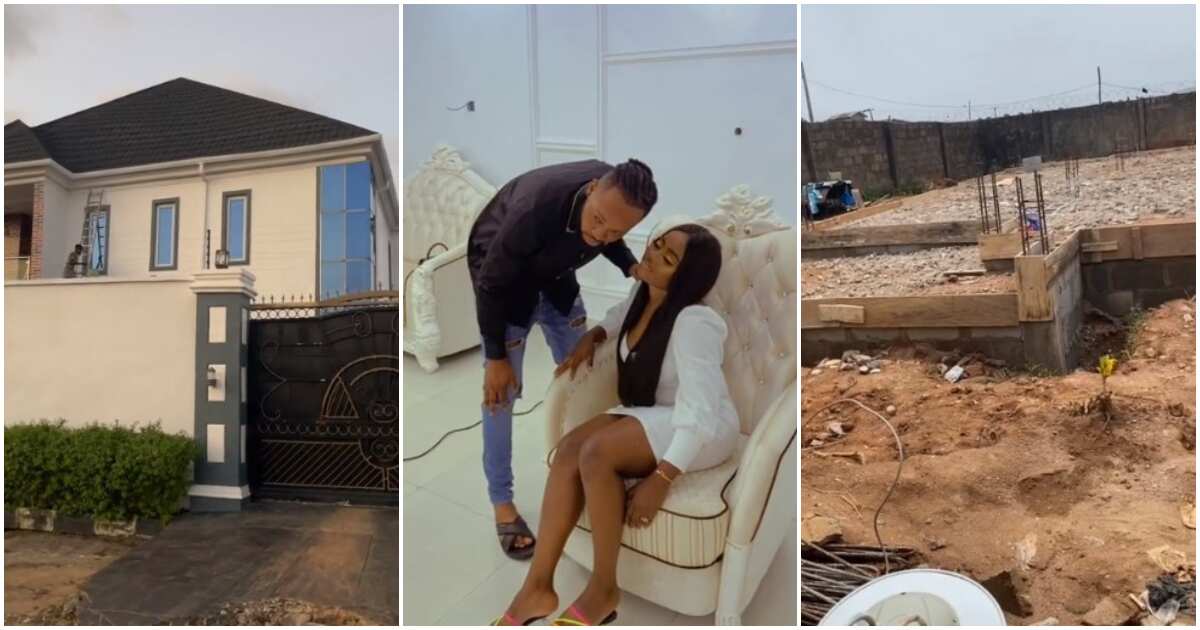Man abroad entrusts wife to build their house in Nigeria, video of the outcome stuns people
