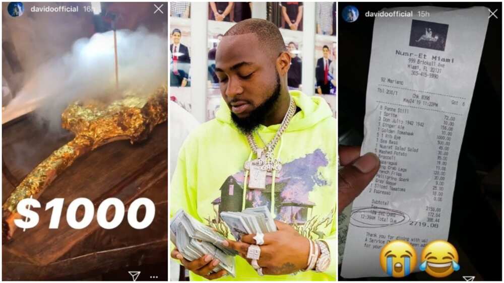 Davido spends almost N1 000 000 on lunch in US