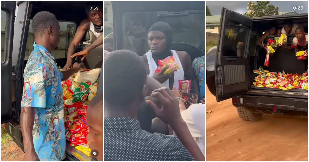 Viral video of Portable sharing using his 100m G-Wagon to share noodles to kids trends