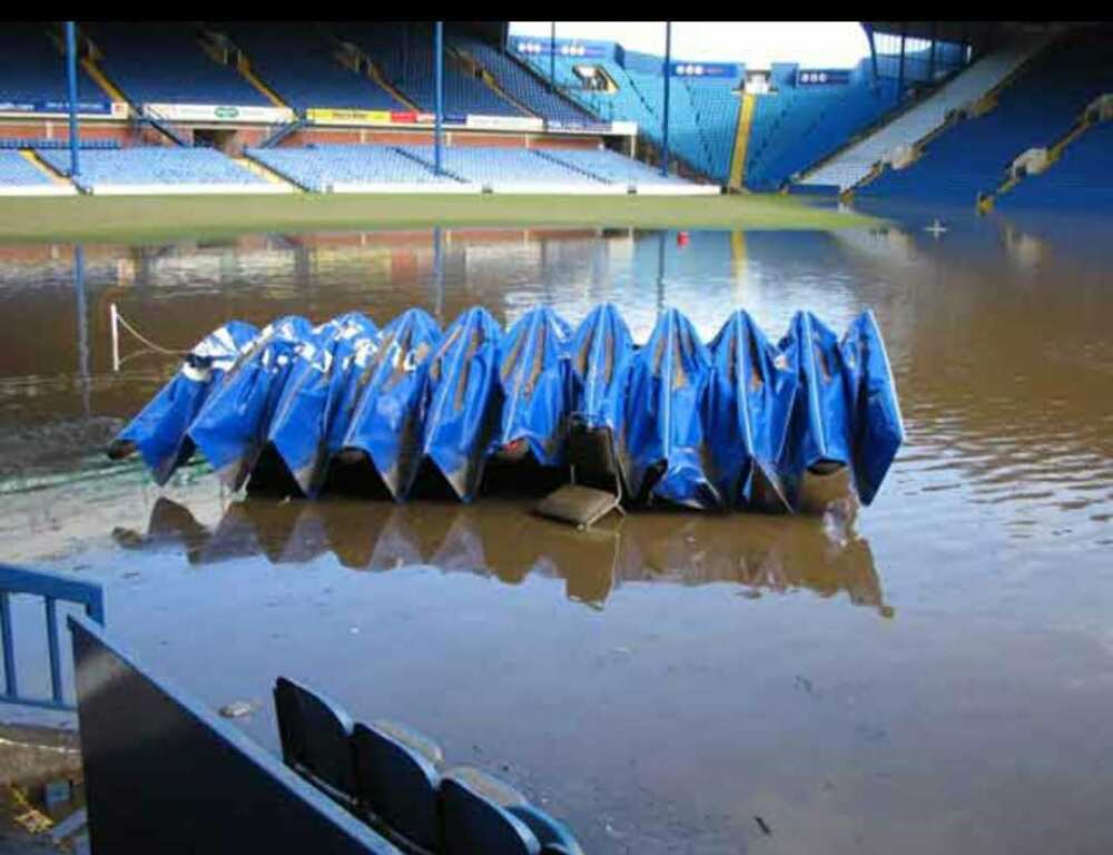 Waterlogged Hillsborough pitch maliciously shared as newly renovated Lekan Salami Stadium