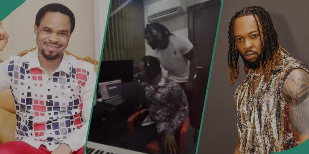 Odumeje and Flavour spotted in a studio.