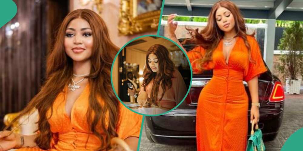 Regina Daniels Shows Off Snatched Waist, Hourglass Figure in