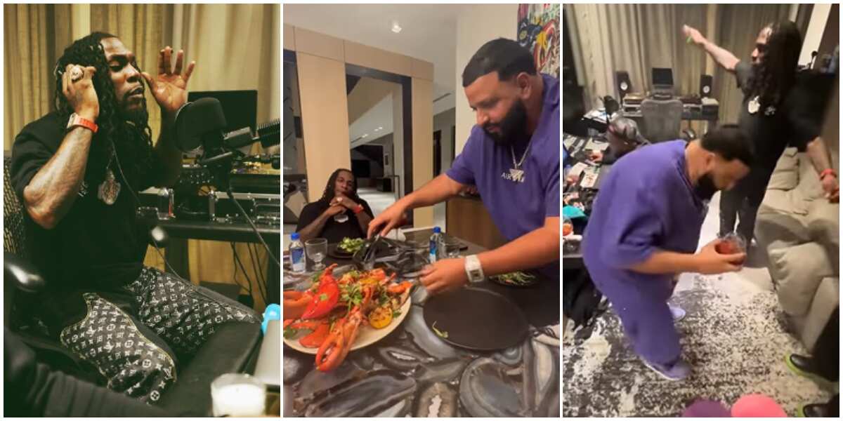 Watch how DJ Khaled hosted Burna Boy inside his luxury mansion, serves Nigerian singer