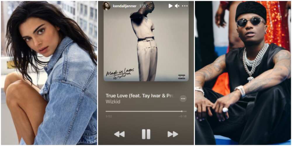 Kendall Jenner listens to True Love